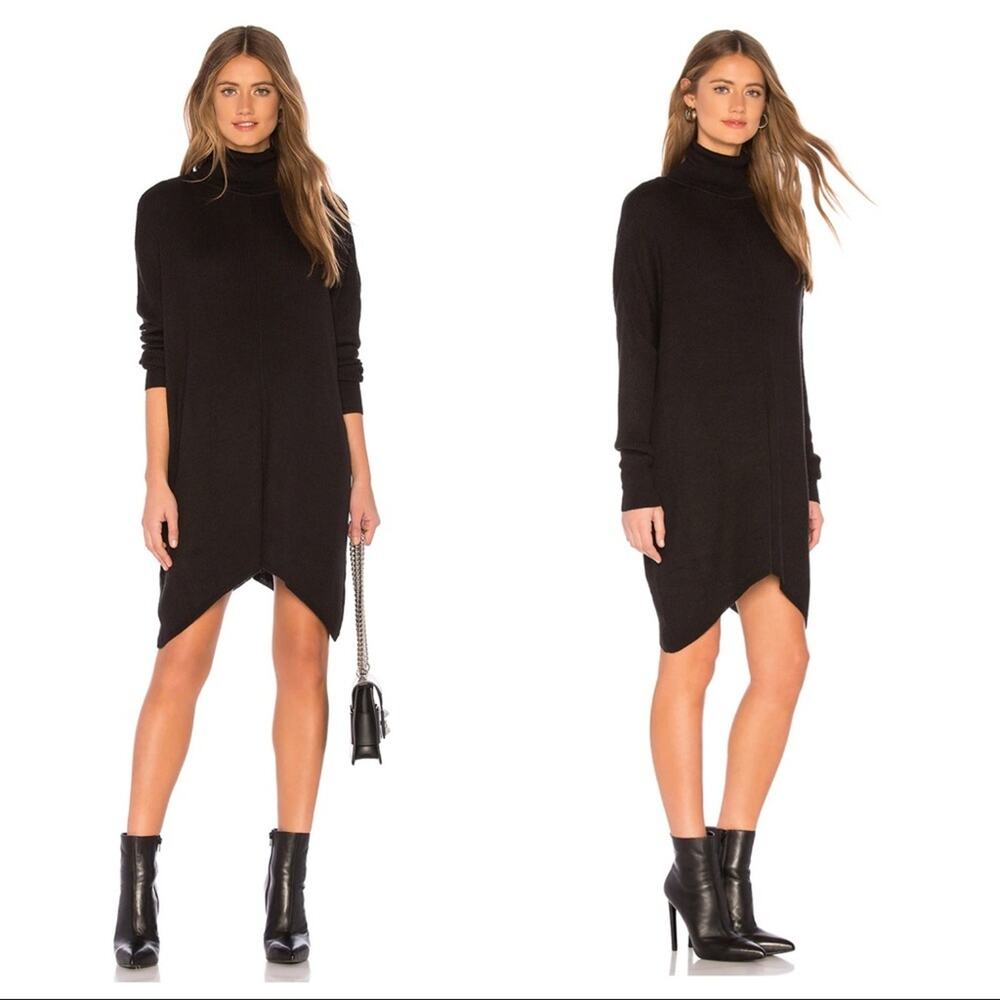 Lovers and Friends Havana Poncho Turtleneck Tunic Dress Sweater in Black Size XS